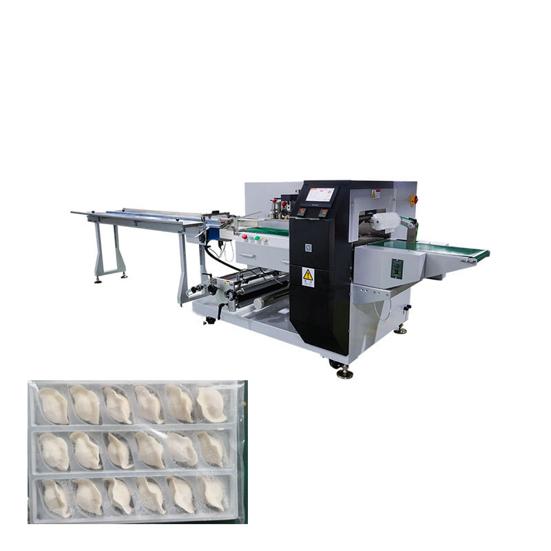 3.1kw Hffs Horizontal Flow Wrapping Machine Dumpling Processing Factory ...