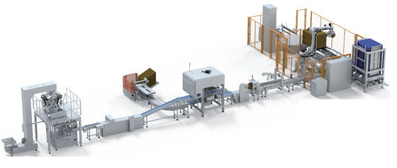 80 Bags Per Minute Baking Automatic Packaging Line SUS304 For Food Processing Plants