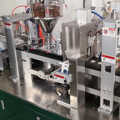 0.6Mpa Air Pressure Straght Line Coffee Capsule Filling Machine With Swing Output Arm