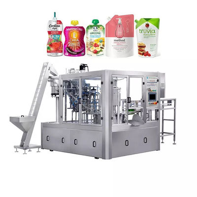 Fully Automatic Spout Bag Filling Capping Machine Juice Puree Spout Pouch Filling And Capping Machine