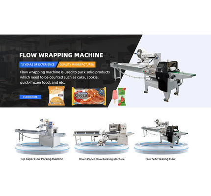 Industrial Flow Wrapping Machine Automatic Commercial Pillow Bread Packaging Machine